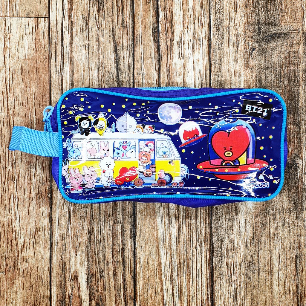 KOTAK PENSIL BT21 KPOP / TEMPAT ALAT TULIS BT21 TERLARIS-K.P - BT21 UNGU - MR