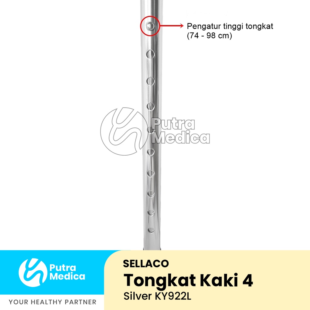 Sella Tongkat Kaki 4 / Terapi Berjalan / Alat Bantu Jalan / Walking Stick