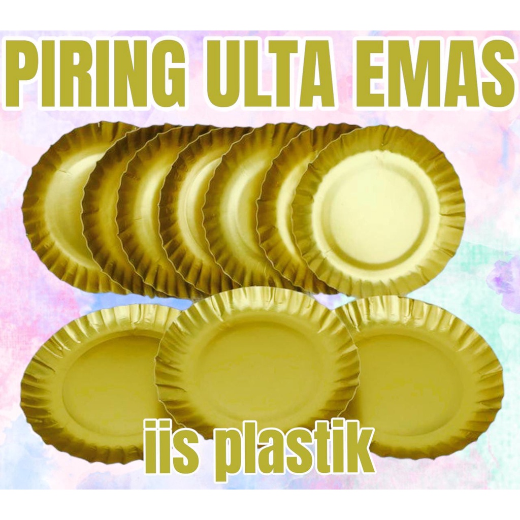 Piring Kertas Kue Gold / Silver / Piring Pesta Ulang Tahun / Paper Plate Isi 10pcs