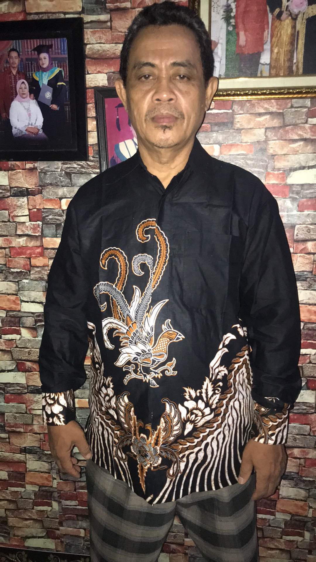 Bswtey-17 Batik Pria Asj Sa Hrb026 Kenongo Kemeja Tosca Pendek Pekalongan Padi M L Xl Sogan Tulis