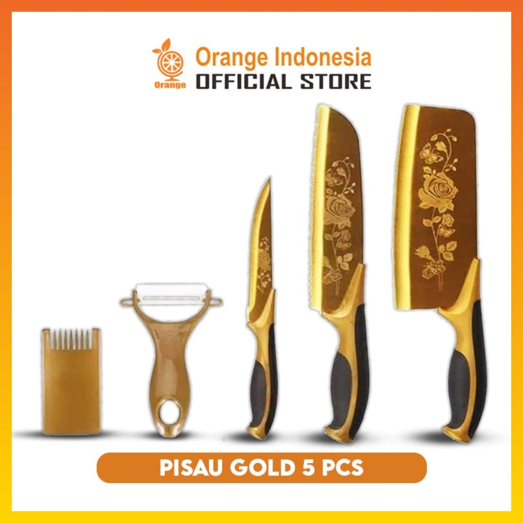 Pisau Dapur Pisau set Stainlees 5 Pcs in 1 + Cetakan telur Pisau set murah WHFURNITURE