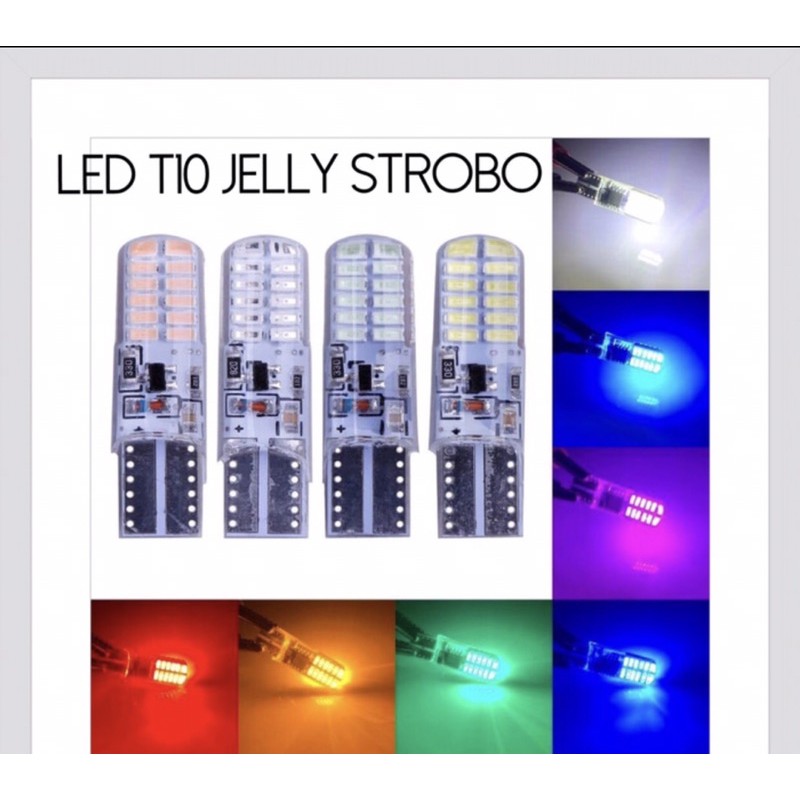 Led T10 Jelly Strobo Lampu Seri T10 Strobo Sepasang 2 Pcs Y0261