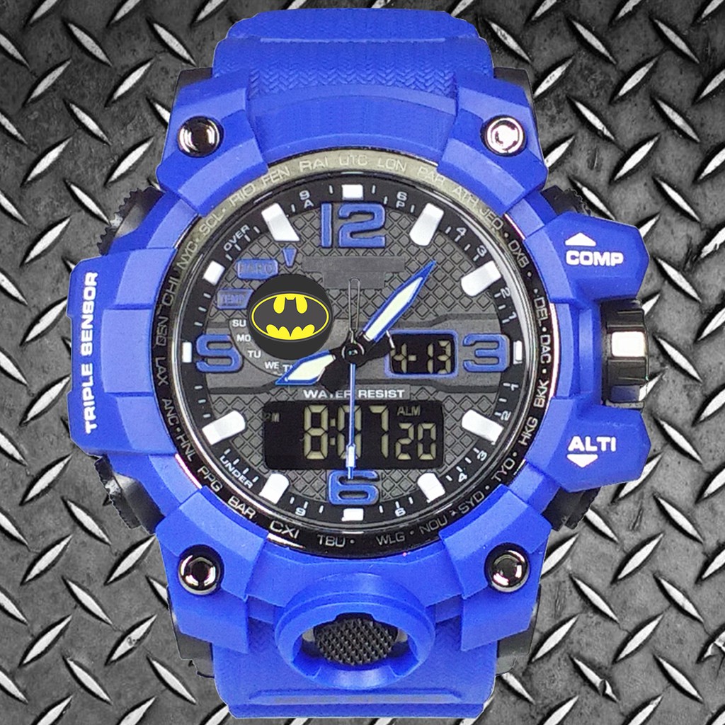 (Istimewa Bossque) Jam BATMAN Double Time Full Biru (Exclusive)