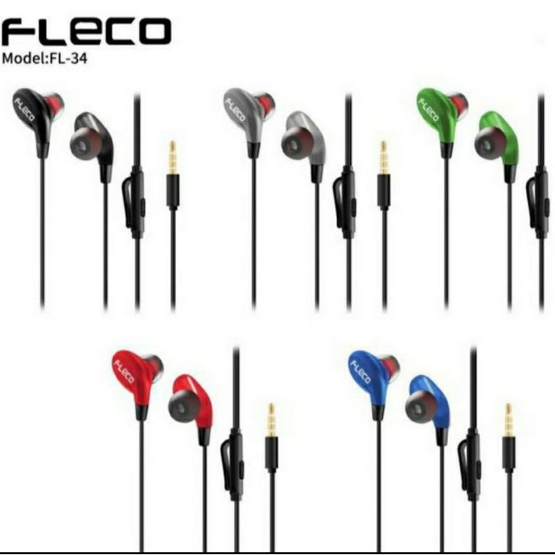 HEADSET Handsfree Sport Fleco FL-34 Super Bass Earphone Magnetic