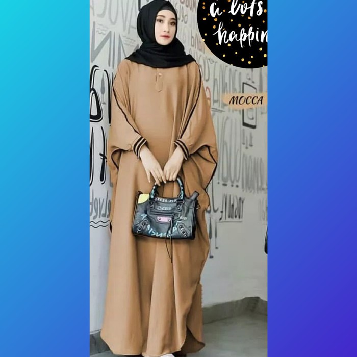 Dijual baju muslim jumbo big size dress ibu hamil bumil busui abaya mocca Murah