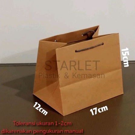 

(17x12x15cm) PAPERBAG R3 KANTONG KERTAS COKLAT CRAFT WARNA TALI RANDOM