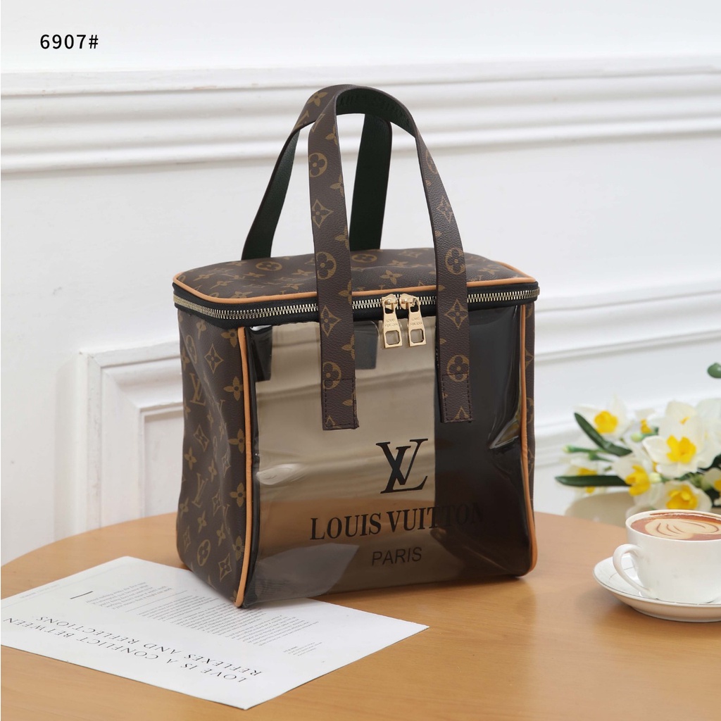 BAG Double Zipper Clear Monogram Handbag 6907