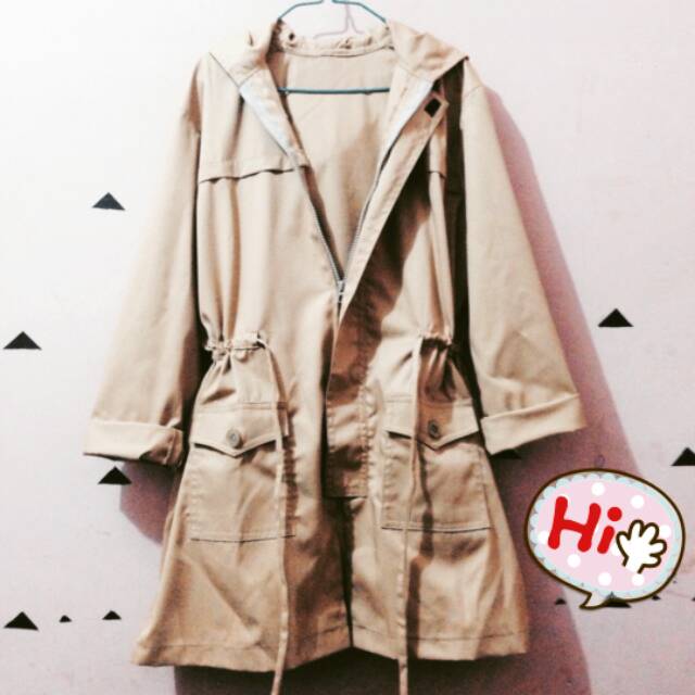 [PRELOVED] Hoodie Parka Khaki / JAKET PARKA WARNA KHAKI