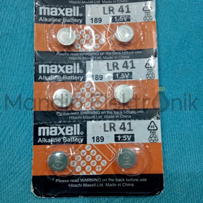 Baterai Maxell LR41 AG3 SR41 1.5V Original Batre Jam Tangan Kalkulator Batre Mainan LR 41 AG 3