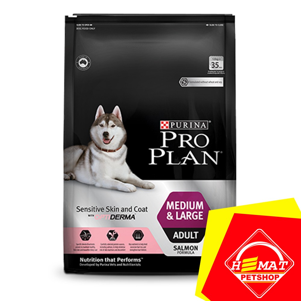 Makanan Anjing Pro Plan Adult Medium Large Sensitive Skin Coat 12 kg