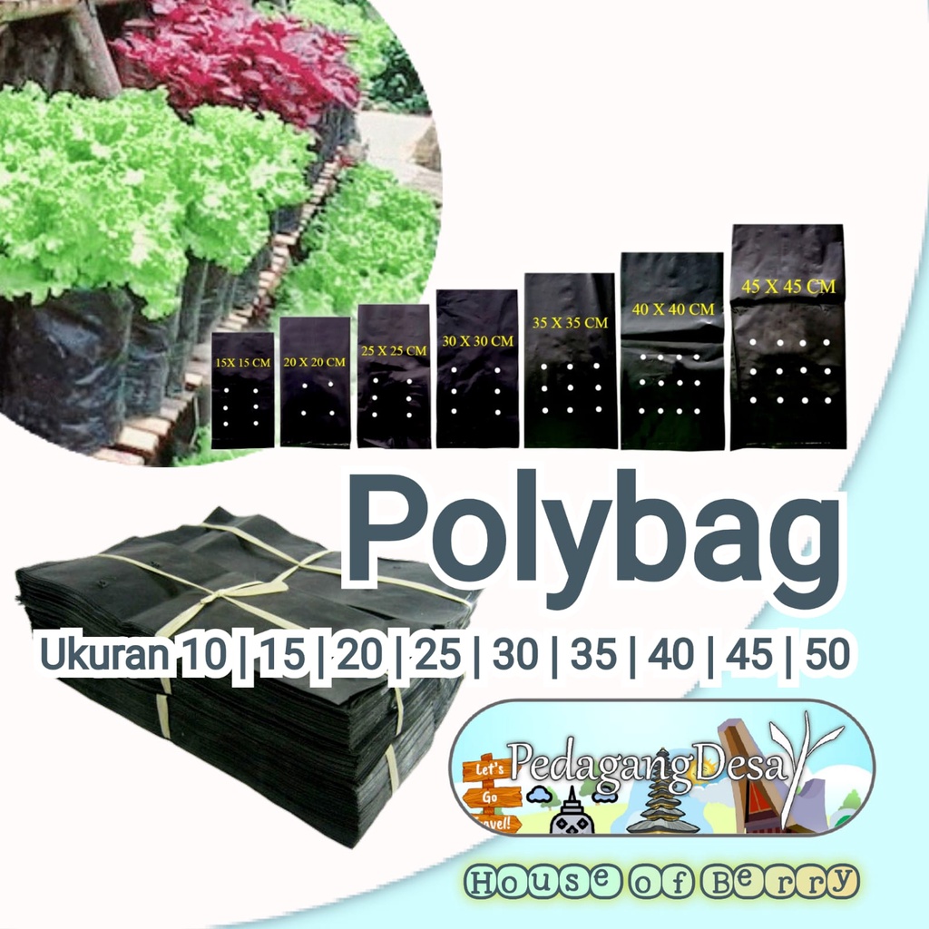 Polybag ukuran 15 x 15 Tebal  | Media Tanam Tanaman Pohon Buah Sayur Taman  |  Polibag Polibek  Poly