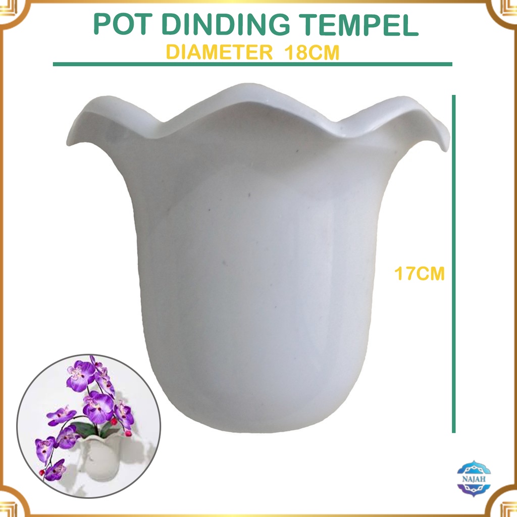 [COD] GROSIR POT TEMPEL DINDING TEMBOK POT BUNGA HIAS PLASTIK PUTIH POLOS ANGGREK GANTUNG