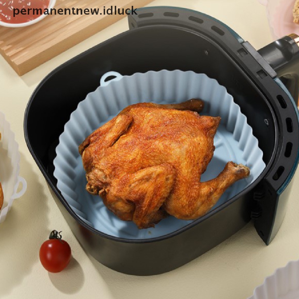 Baki Keranjang AirFryer Pizza Ayam Bentuk Bulat Bahan Silikon Untuk Oven