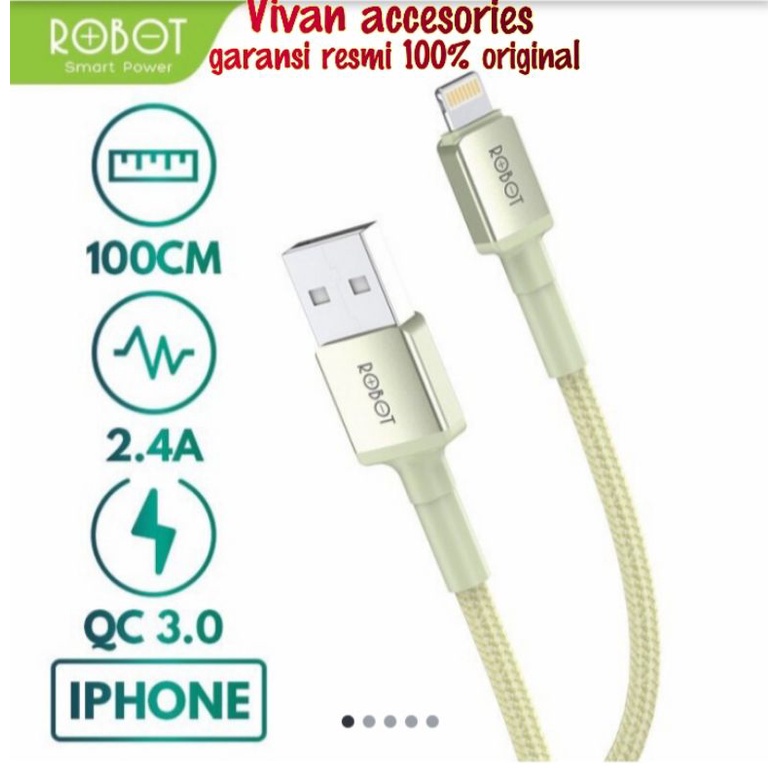 Robot RSL100 Apple Lightining Kabel Data Cable 1M 2,4A Braided Cable