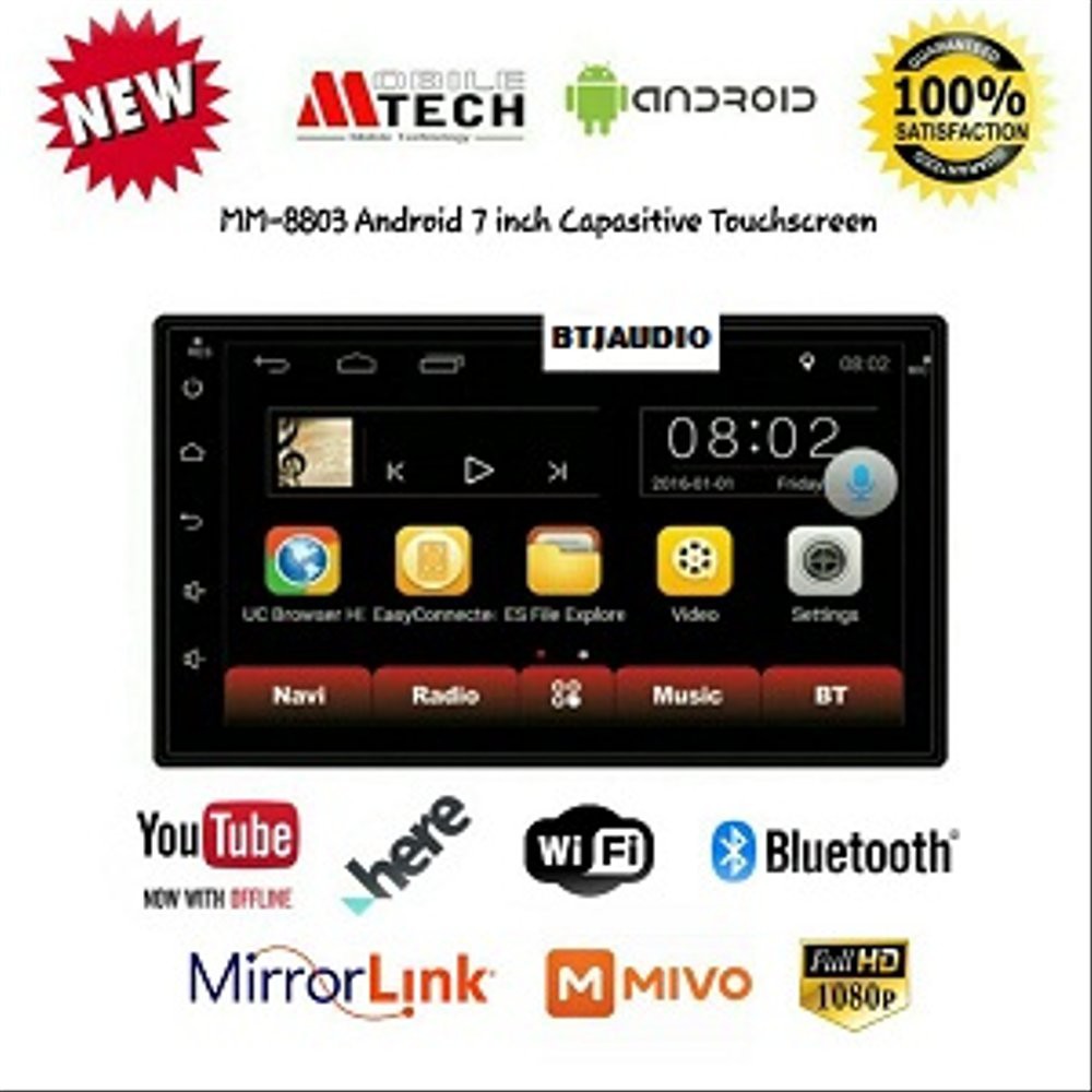 HEAD UNIT TV MOBIL DOUBLE DIN MTECH MM-8803 ANDROID - USB MOVIE 1080p - FULL CAPACITIVE TOUCHSCREEN