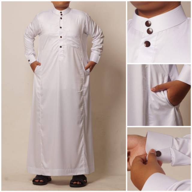 AJMAL PUTIH Jubah Pria Dewasa import ori saudi