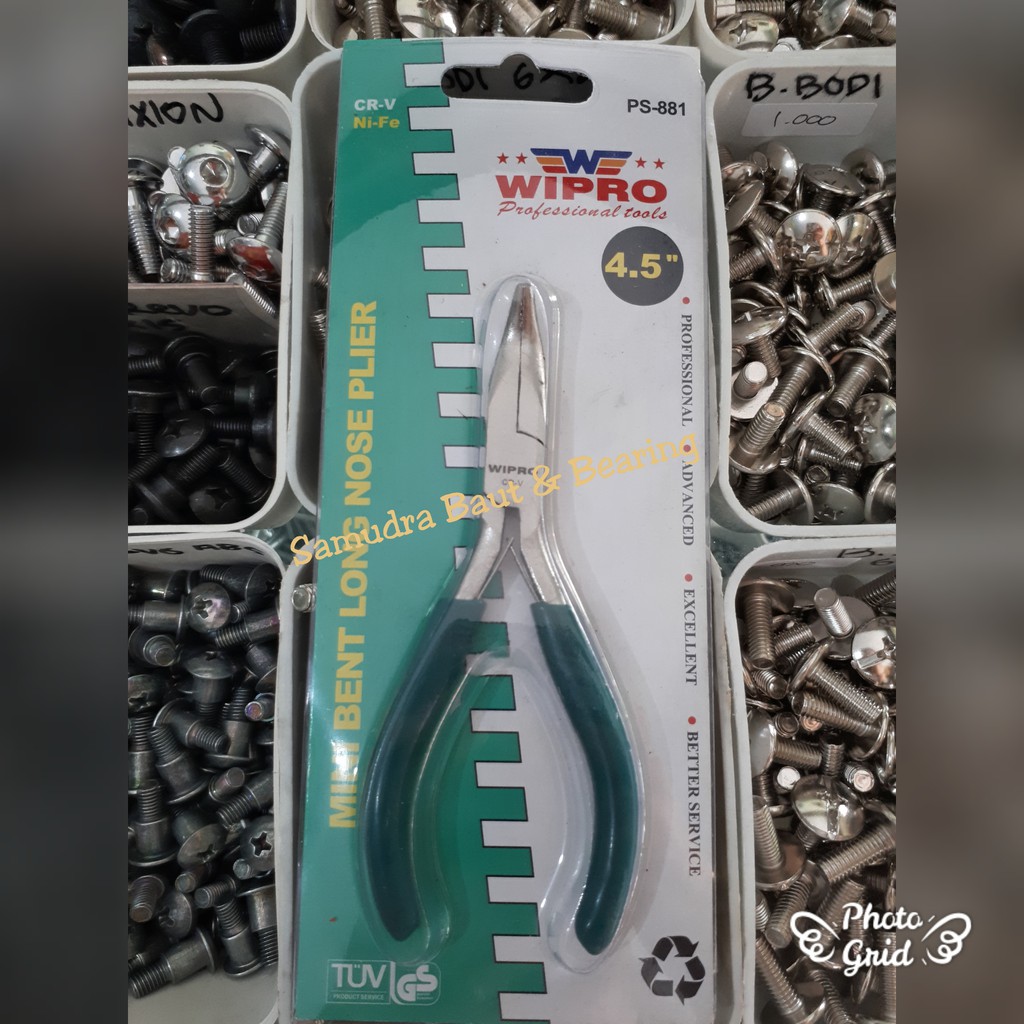 Tang Lancip Bengkok Mini 4,5" Wipro
