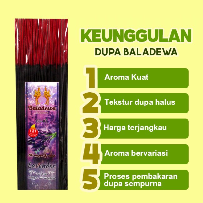 Dupa/ Hio Wangi Harum Baladewa 39 cm 250 gram Lavender hitam