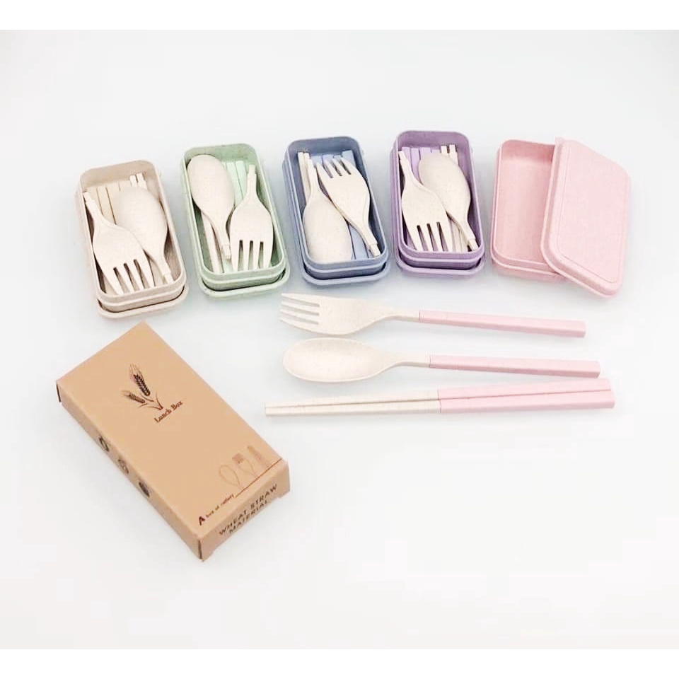 SENDOK LIPAT TRAVEL / SENDOK GARPU SUMPIT LIPAT / SENDOK JERAMI SET 3 IN 1