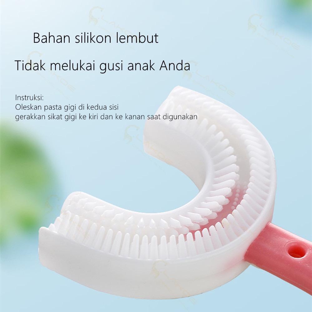 Sikat Gigi Anak Bentuk U Bahan Silikon - Training Toothbrush - Tooth Brush Baby Silicon type U 360° - Sikat Gigi U Lembut