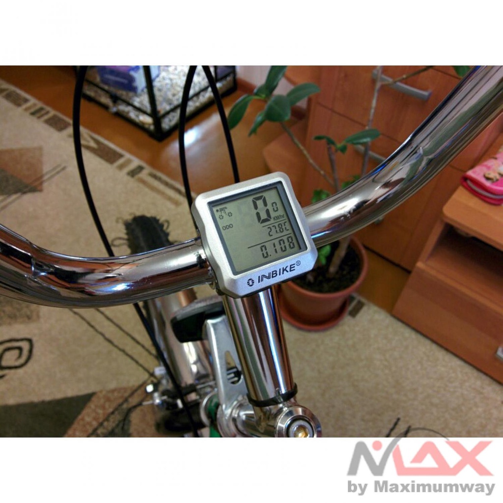 Inbike Speedometer Sepeda 14 Function LCD Display Bicycle Warna Hitam Biru