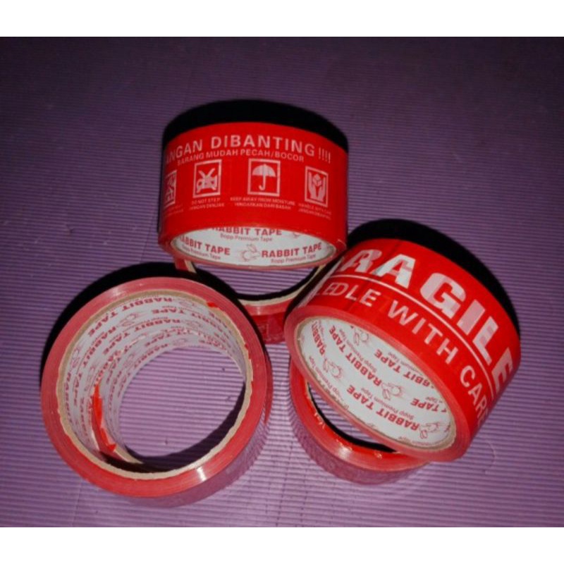 LAKBAN FRAGILE MERAH 45MM X 50Y MURAH