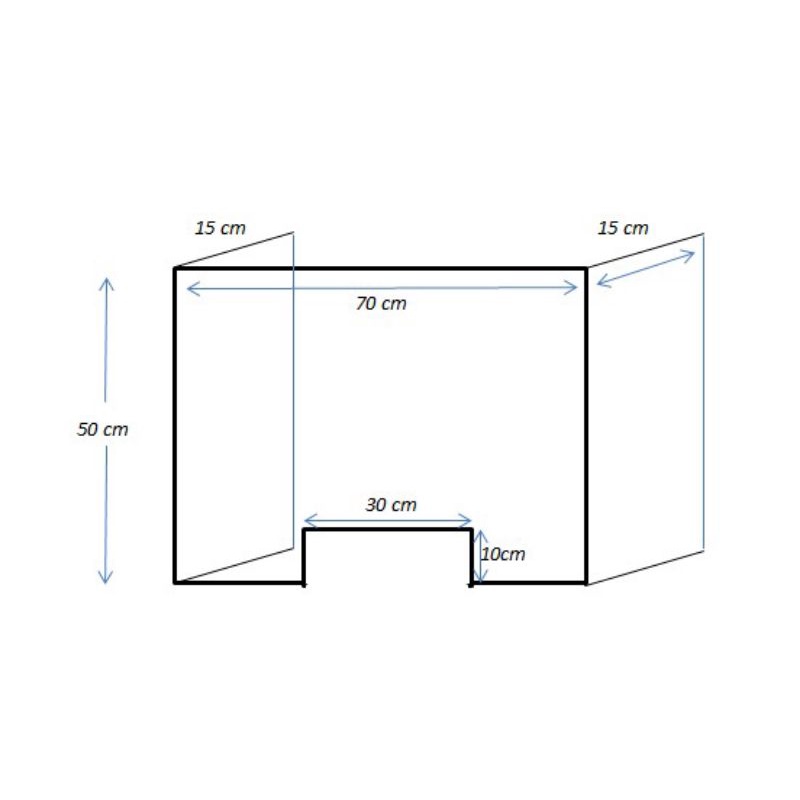 

pembatas meja Akrilik 3mm uk 70x50