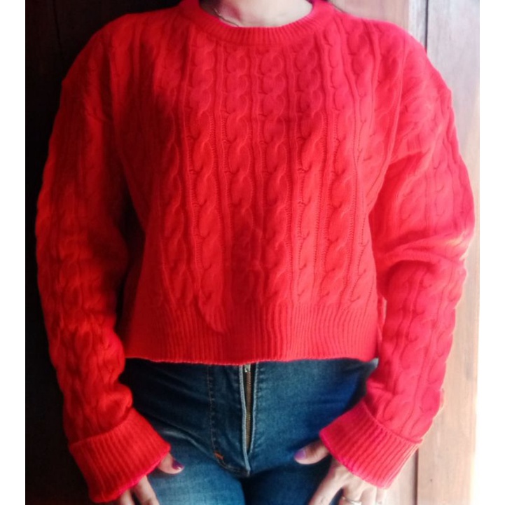 baju rajut full kepang crop