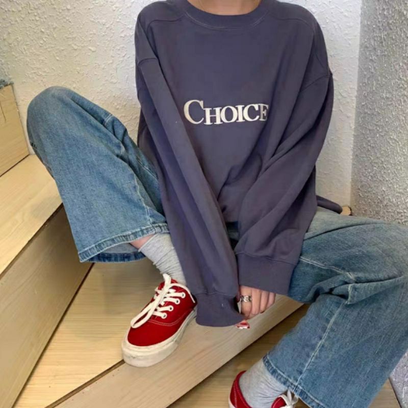 (S - 6XL) Sweater CHOICE (SABLON) Korean Fashion Crewneck Jumbo Bigsize Oversize XXXXXL XXXXL XXXL 3XL 2XL XL L M hnm