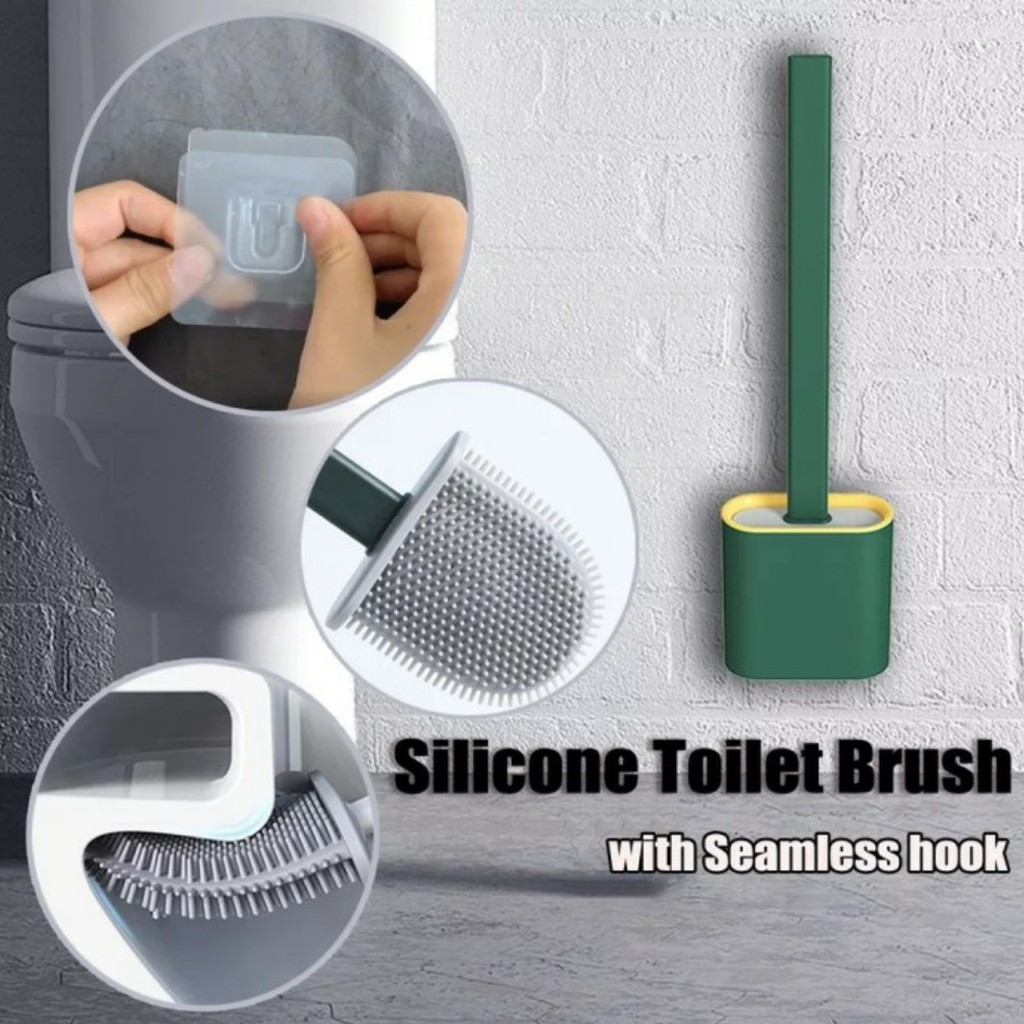 Sikat Toilet Silicone Model Tempel Dinding / Brush Toilet Silicone