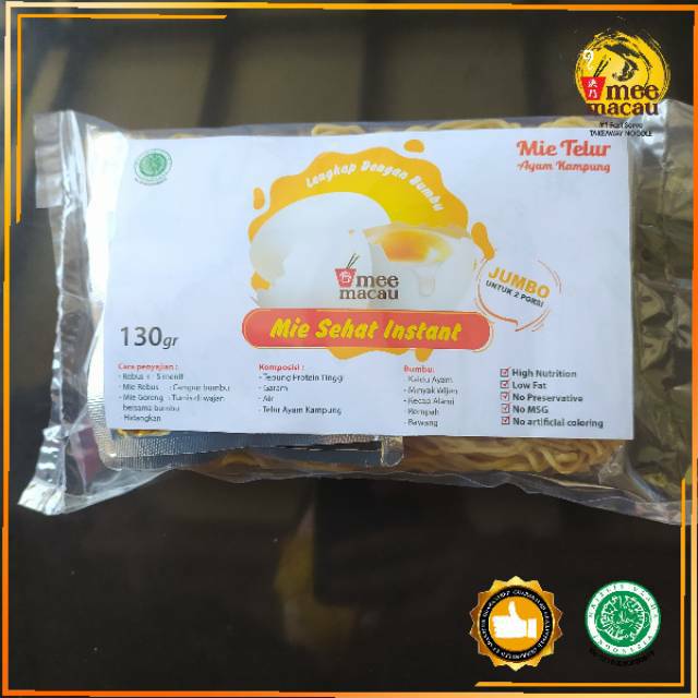 Mie Instan Sehat Alami | Baked Oven Tanpa Pengawet | 140 Gram Mie Telur Jumbo Halal MUI PIRT