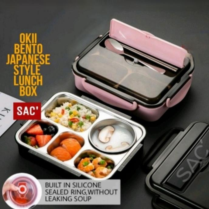 OOKII Bento Lunch Box Stainless Kotak Bekal Tempat Makan Dewasa Anak