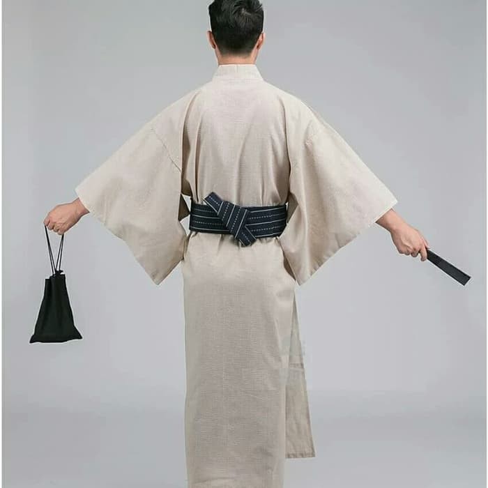 BAJU JEPANG YUKATA POLOS PRIA KIMONO MATSURI WARNA HITAM, CREAM, BIRU NAVY