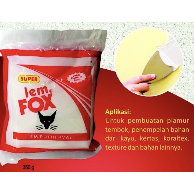 

Lem Fox 350G / Lem Putih Plamir Tembok, Kayu, Kertas