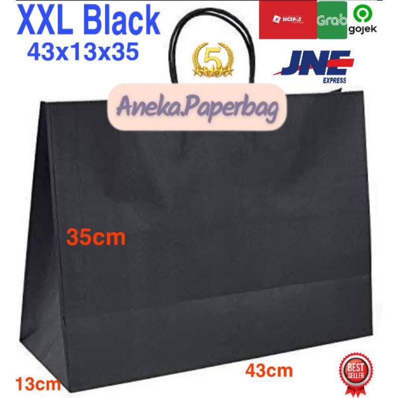 

Paperbag Hitam XXL 43x13x35 Tas Kertas Hitam Tas Belanja Tas Souvenir Terlaris