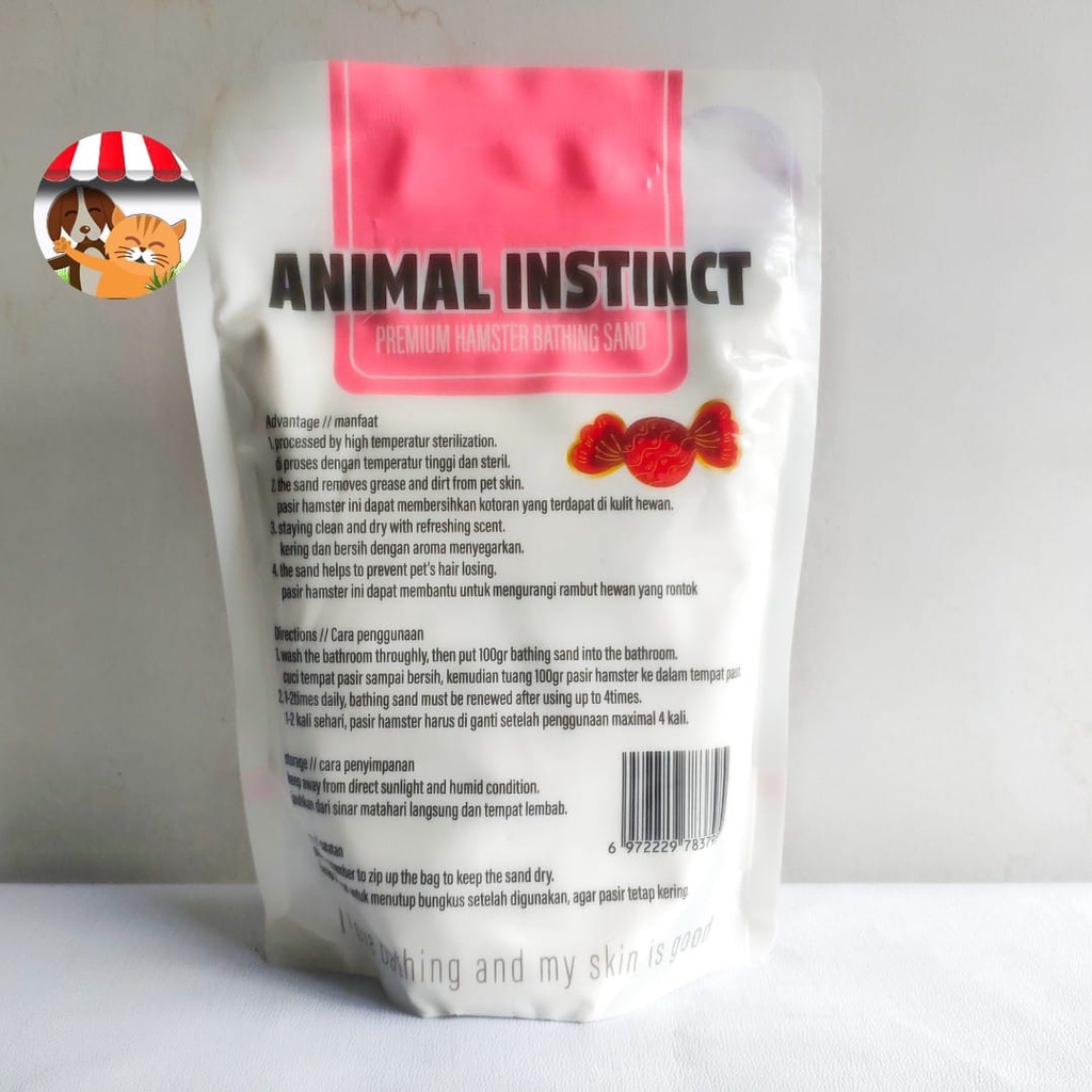 Pasir Mandi Hamster Wangi Animal Instinct 800gr - Premium Bathing Sand