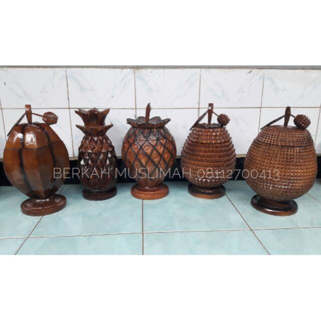 Toples hiasan / pajangan kayu jati serie buah (1 kg ongkirx) hrg per buah ya