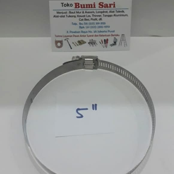 Klem selang 5&quot; stainless / Hose clamp gas handle / Klem murah