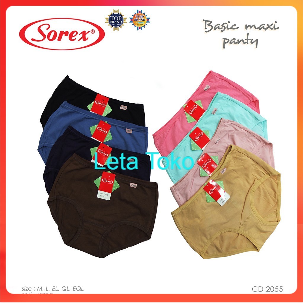 CD Sorex 1 Lusin Maxi Celana Dalam Wanita Lusinan Jumbo Katun Cewek Mix Stretch Sexy 2055 Leta_Toko