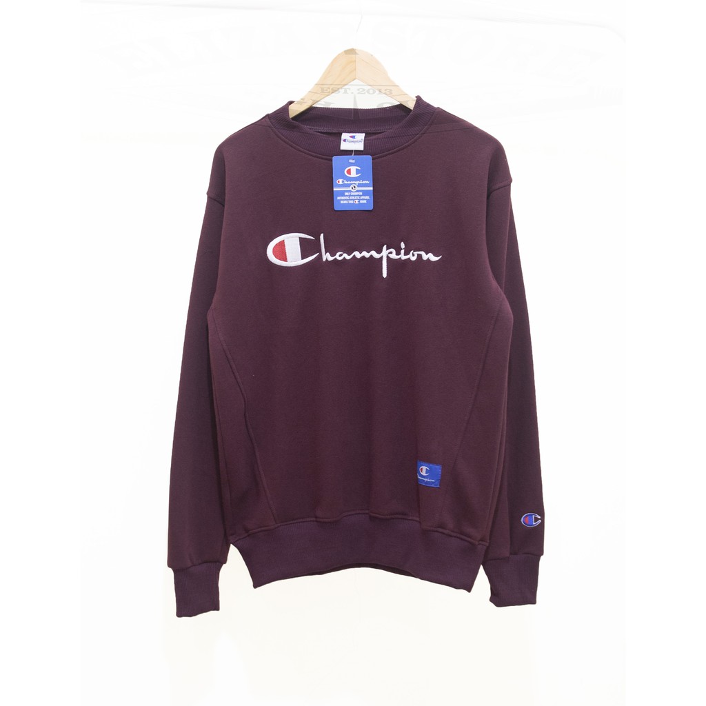 Crewneck Sweater Champion Premium-Marun tulisan
