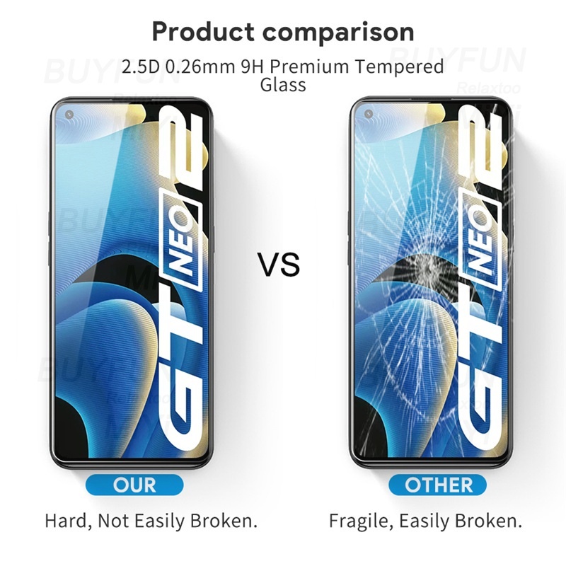 Pelindung Layar Tempered Glass Realme GT Neo 2 Paket 2 in 1