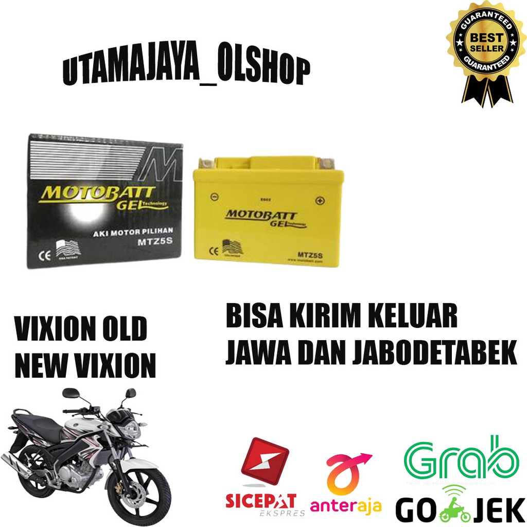 Aki motor motobatt MTZ5S accu kering GEL motor yamaha VIXION old ORIGINAL