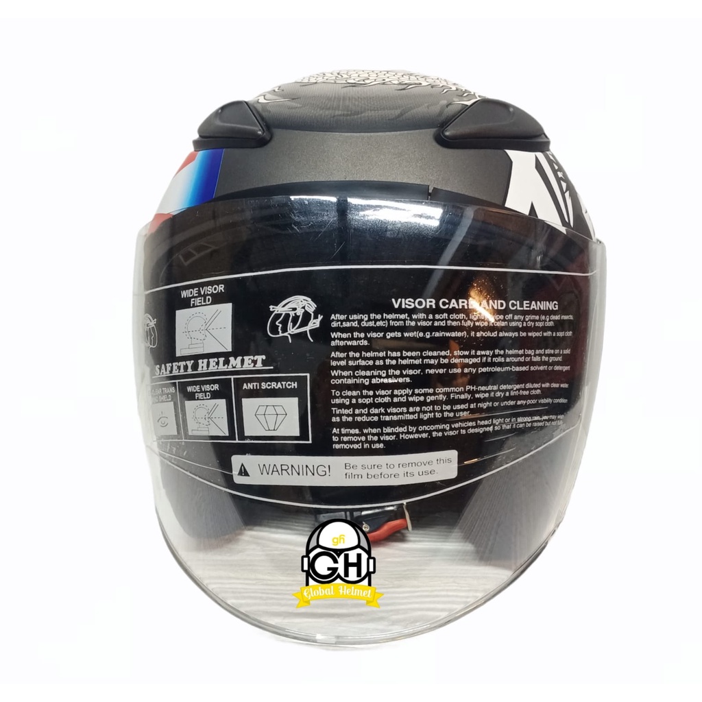 HELM NVR R-26 DRAGON KOI GUNMATE DOFF HALF FACE SINGLE VISOR HELM MURAH SNI HELM DEWASA DJMARU GALAXY R6 R1