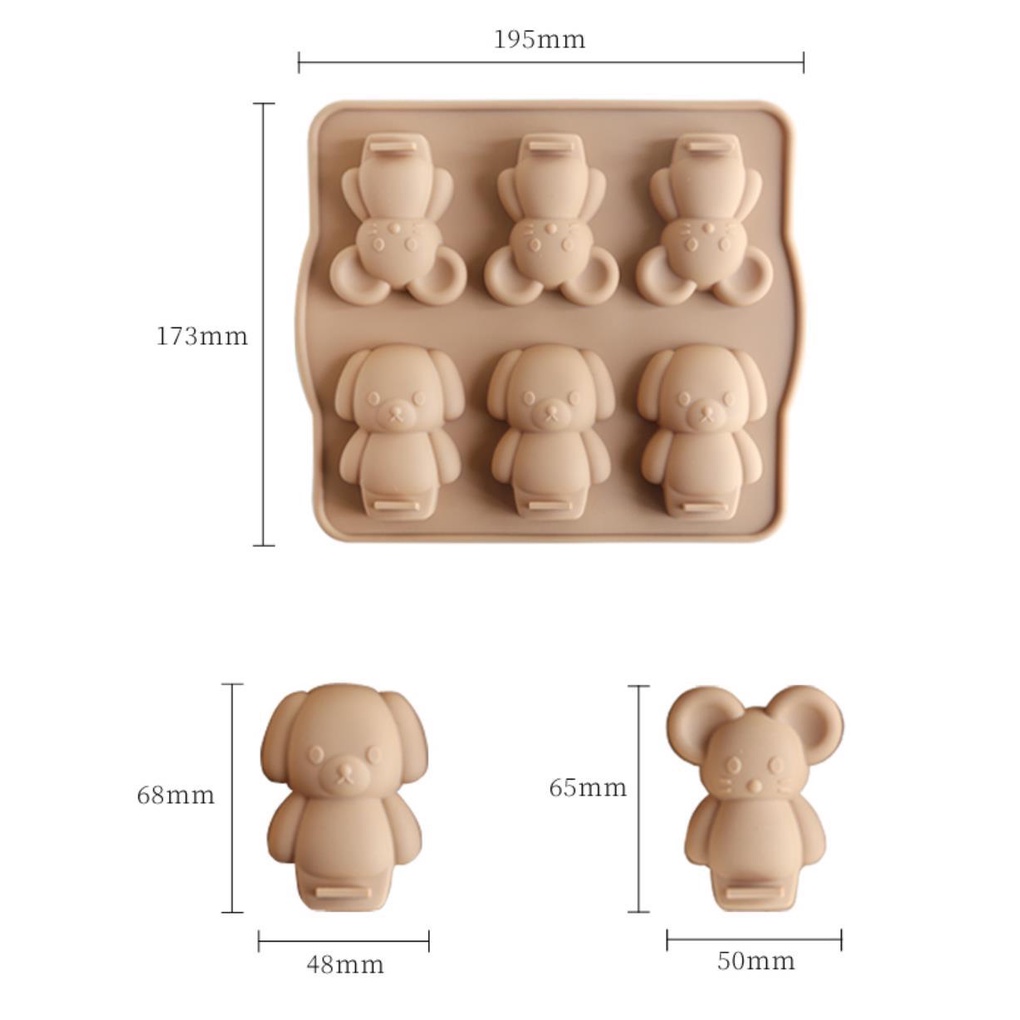 Silicone Motif Animal Hewan Cetakan Silikon Kue Cookie Puding