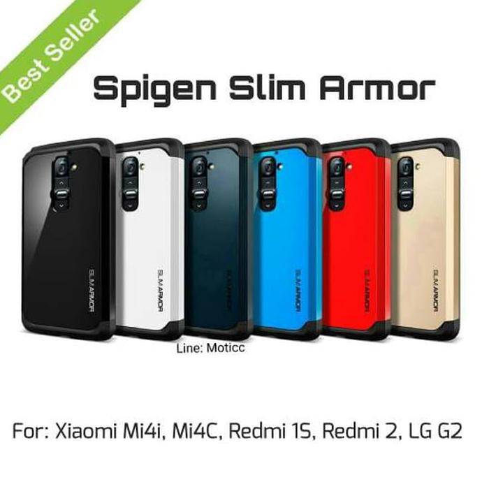 CHASING SPIGEN SLIM ARMOR CASE LG G2, XIAOMI REDMI 1S, REDMI 2, MI4I, MI4C - LG G DUA MERAH KODE
