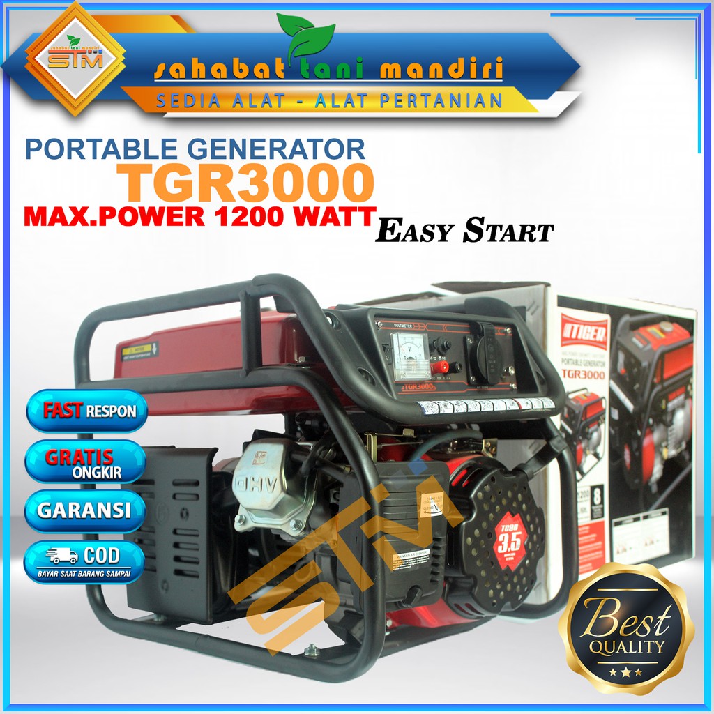 [PROMO] GENSET TGR3000 TIGER 1200 WATT 4 TAK