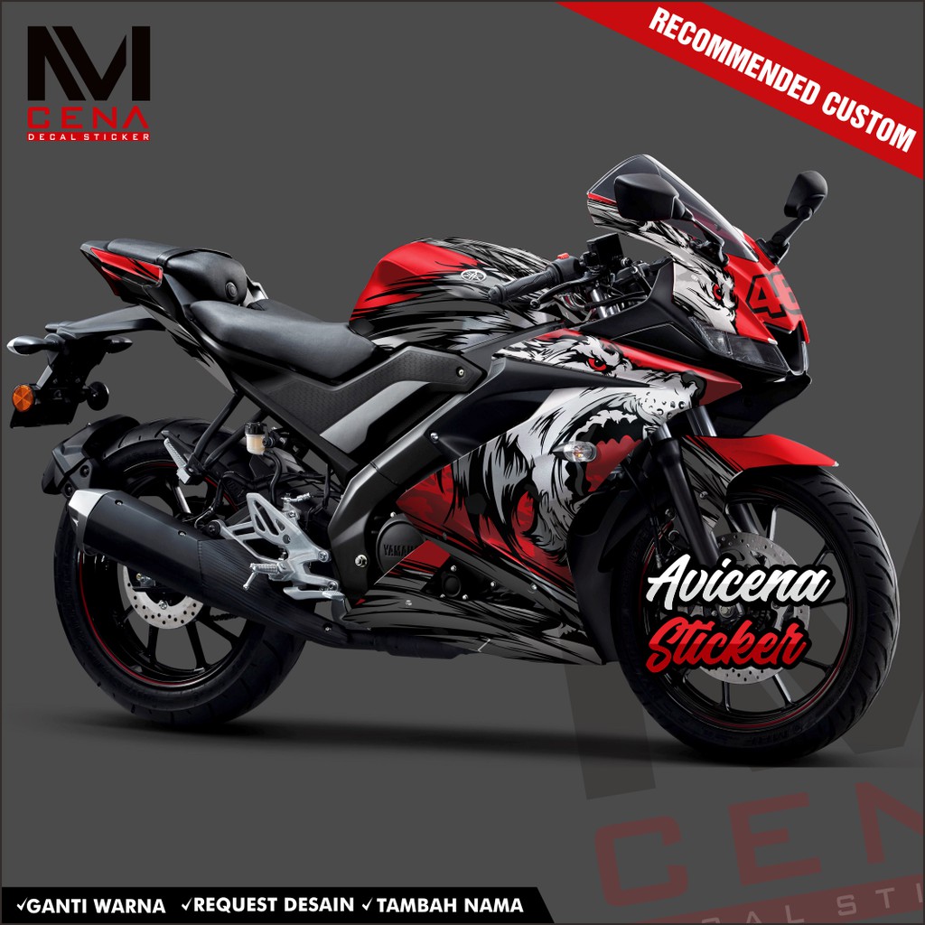 Sticker Decal R15 V3 Full Body Decal Sticker Yamaha R15 V3 Striping r15 v3 full body R Wolf