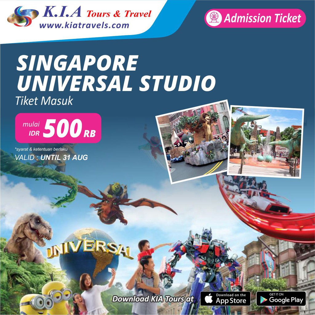 Jual Universal Studios Singapore Ticket 1 Day Pass Indonesia Shopee 