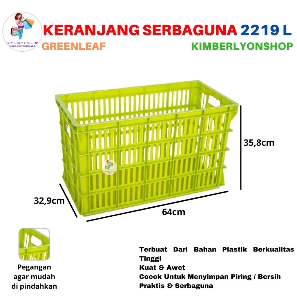 Keranjang Industri Container Rak Piring 11 Inch 2219 L Green Leaf