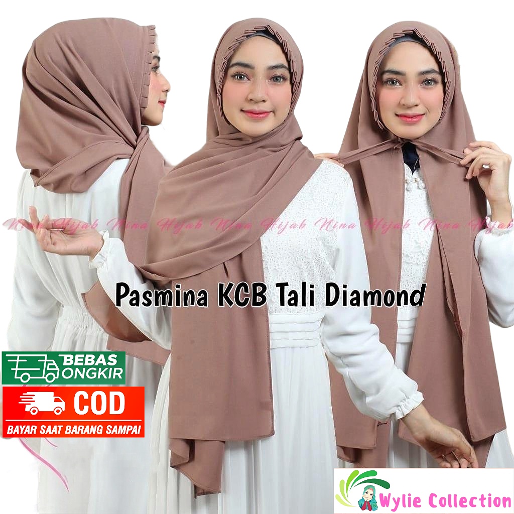 Jilbab Pashmina Tali Lipit KCB Diamond - Kerudung Wanita